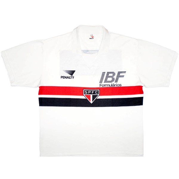 Tailandia Camiseta São Paulo PENALTY Primera equipo Retro 1991 Blanco